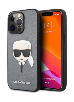 Karl Lagerfeld PU Saffiano Case With Embossed Karl's Head for iPhone 13 (6.1") - Silver - pzsku/Z99DD65D15FD811C32FA5Z/45/_/1699354755/c0f4b1d2-5b33-40c6-ad63-ae06565175c5