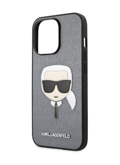 Karl Lagerfeld PU Saffiano Case With Embossed Karl's Head for iPhone 13 (6.1") - Silver - pzsku/Z99DD65D15FD811C32FA5Z/45/_/1699354756/b1ea945e-cca5-43fc-924d-cc84eb5d0498