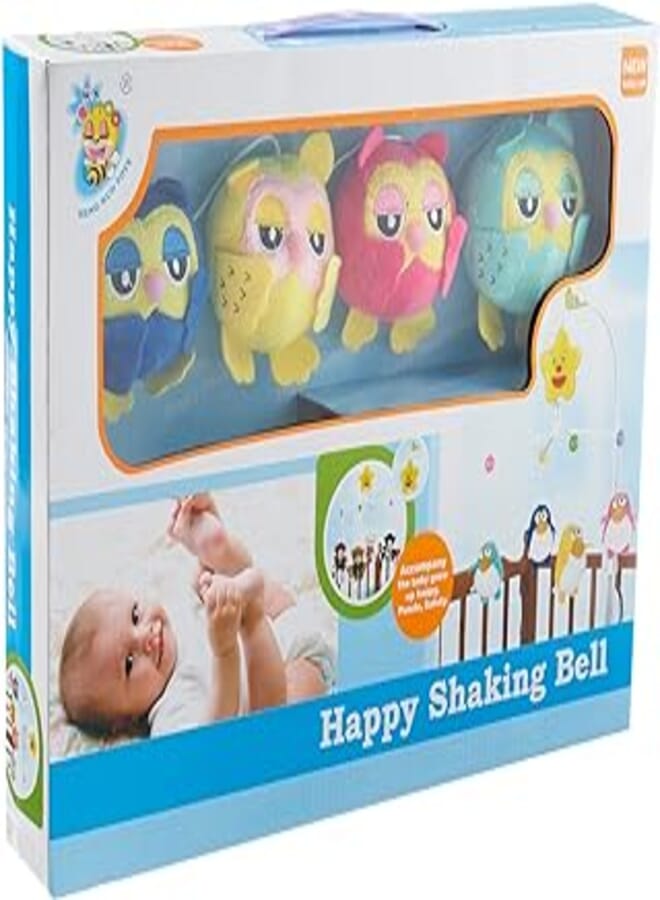 Happy Shaking Bell Birds Musical Cot Hanger, 4 Pieces - Multi Color