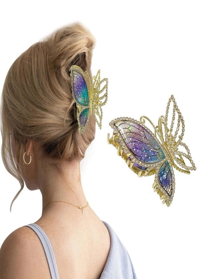 ICW® Hair Claw Clips for Women Stylish Latest Sparkly Butterfly Clutcher for Women Hair Jaw Clips Fancy Non-Slip Metal Strong Hold Hair Bun Styling Hair Accessories for Women and Girls - Image 1
