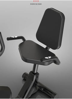 Fitness Horizontal Magnetic Control Recumbent Exercise Bike 8-Levels Resistance 100KG, Black  - Image 5