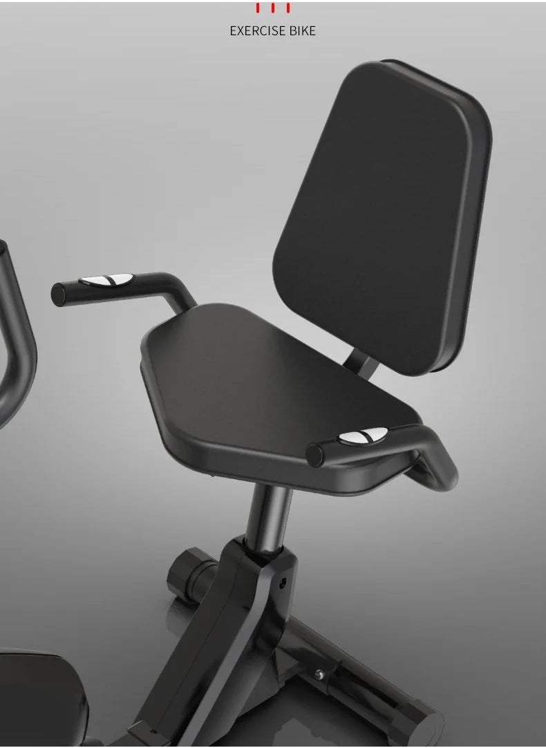 Fitness - Horizontal Magnetic Control Recumbent Exercise Bike 8-Levels Resistance 100KG, Black - Image 1