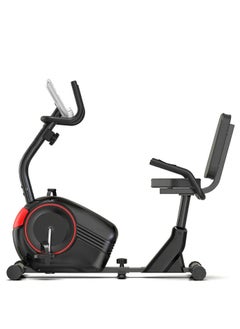 Fitness Horizontal Magnetic Control Recumbent Exercise Bike 8-Levels Resistance 100KG, Black  - Image 2