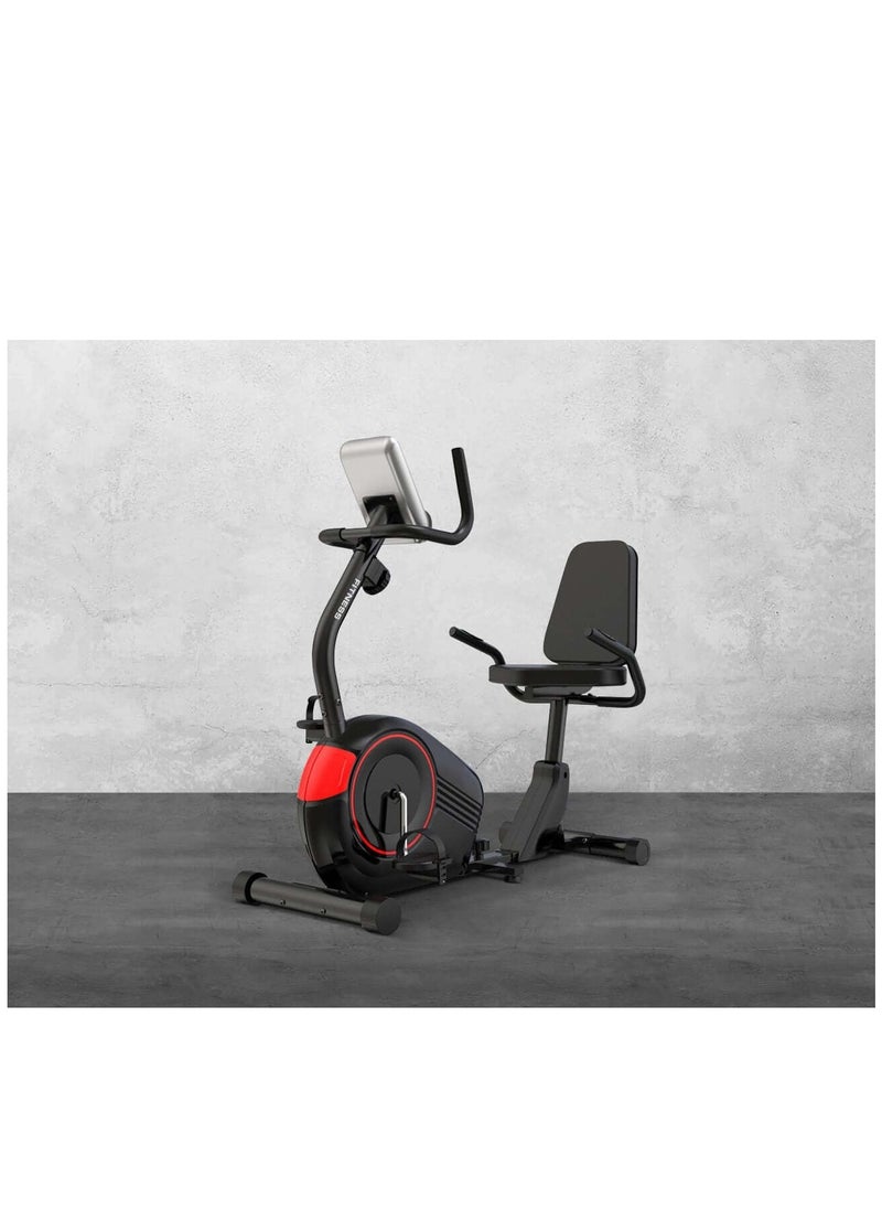 Fitness - Horizontal Magnetic Control Recumbent Exercise Bike 8-Levels Resistance 100KG, Black - Image 1