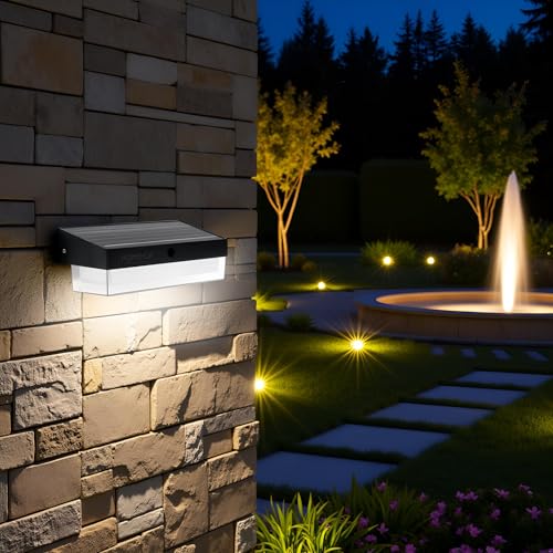 Homehop Solar Light Outdoor Garden Waterproof Decorative LED Wall Lamp for Home, Balcony, Patio, Scone and Courtyard Automatic with 3 Color Modes (ABS) - Image 1