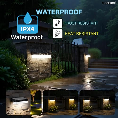 Homehop Solar Light Outdoor Garden Waterproof Decorative LED Wall Lamp for Home, Balcony, Patio, Scone and Courtyard Automatic with 3 Color Modes (ABS) - Image 2