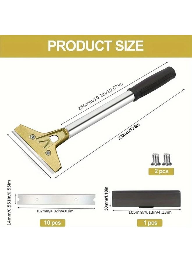 Multifunctional Wallpaper Removal Tool With 10 Blades Metal Head And Rubber Handle - Image 4