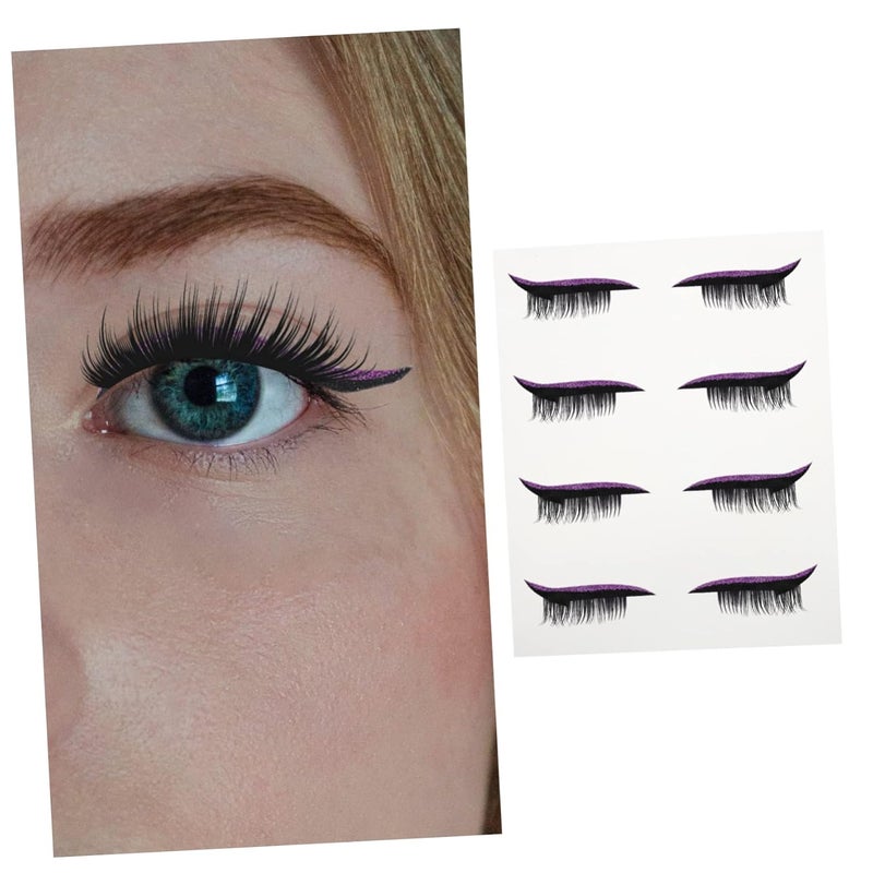 Healifty 4 Pairs Self Adhesive Eyeliner Tape Stickers with Shiny Lash Decals Lightweight Breathable Makeup Tools for Women Easy to Apply and Remove for Eye Enhancement - Image 5
