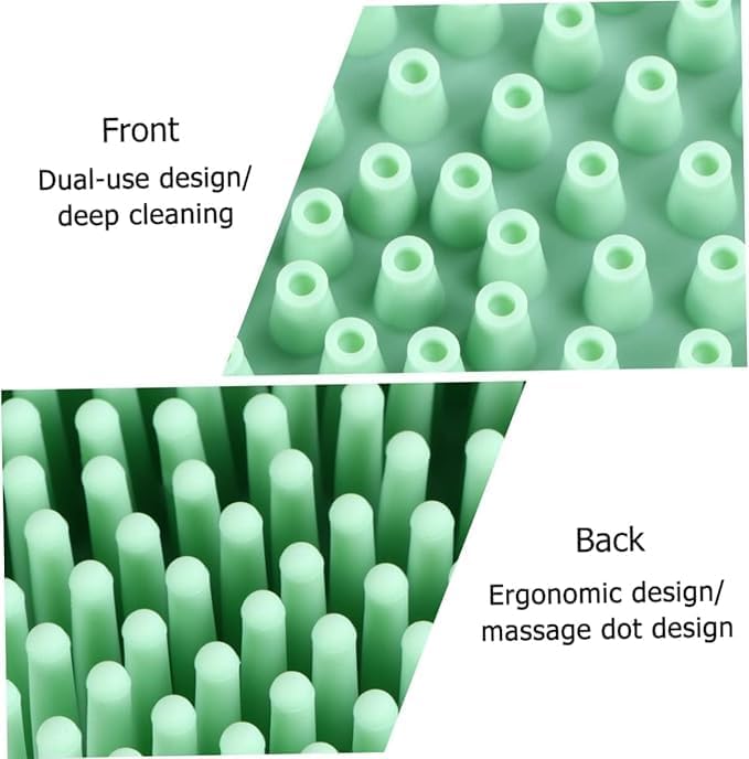 Fruhrer فرشاة استحمام فريهر من السيليكون الناعم لتدليك الظهر، فرشاة استحمام مزدوجة الجوانب للتقشير والتدليك، تنتج رغوة غنية، فرشاة تدليك ظهر ذات مقبض طويل للرجال - Image 4