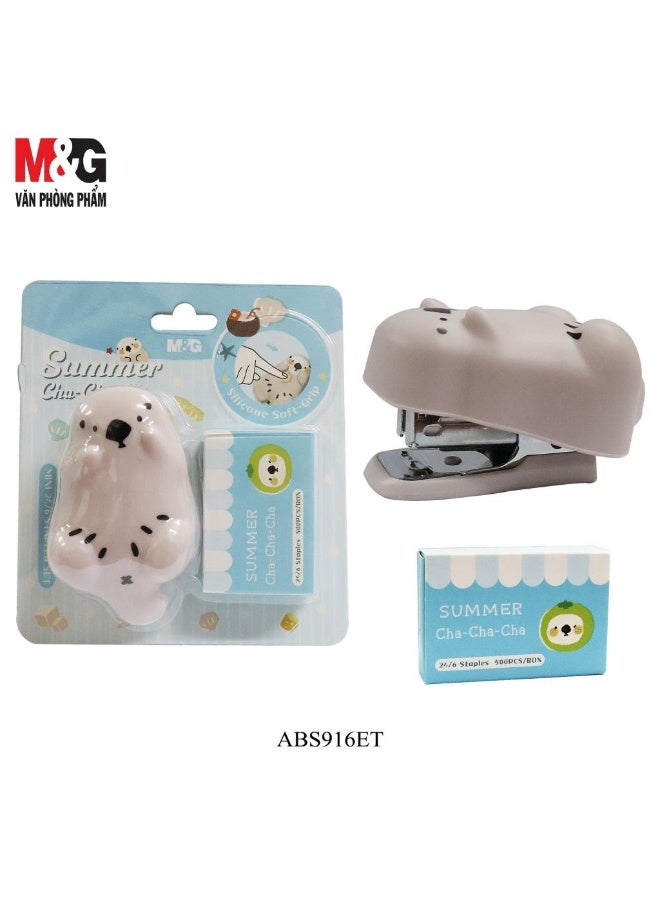 M&G Portable Mini CUTE Desktop Stapler Set with 1000PCS No.10 Staples Durable Standard Staplers for Office School Home or Travel - Image 5