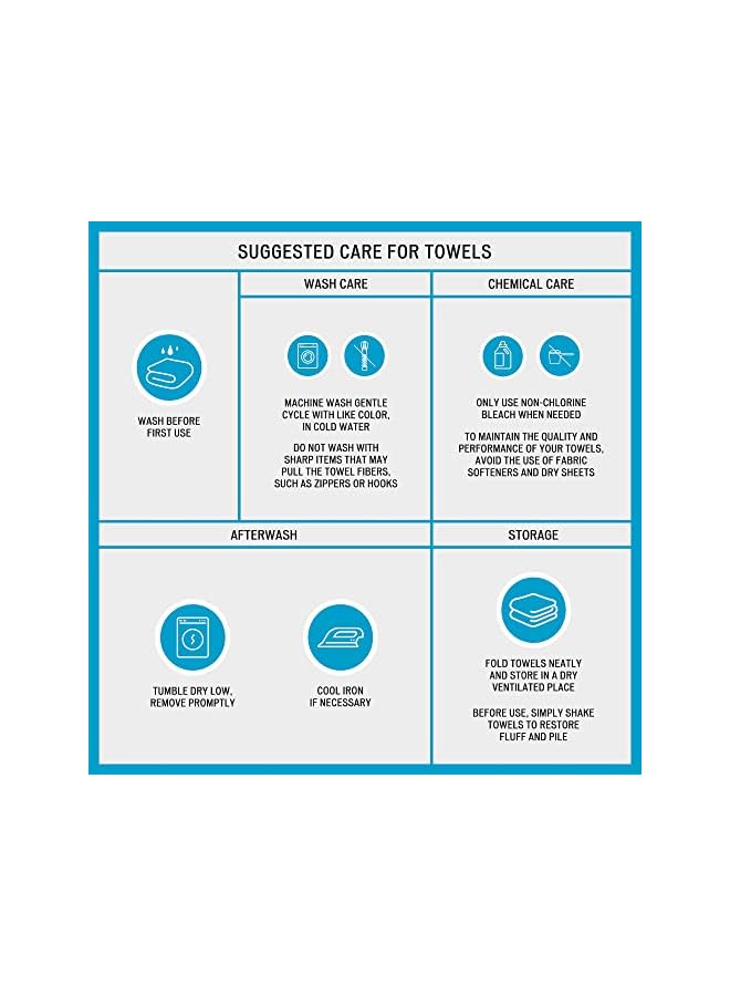 Zaboon Park Serene Floral Embroidered 100% Cotton Jacquard Ultra Soft Absorbent Bathroom Towel Set Shower Hand Face Washcloths, See Below, Blue - Image 4