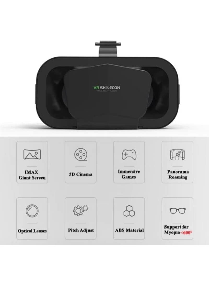 نظارات الواقع الافتراضي ثلاثية الأبعاد VR SHINECON للهواتف آيفون وأندرويد 4.5-7 بوصة - Image 2