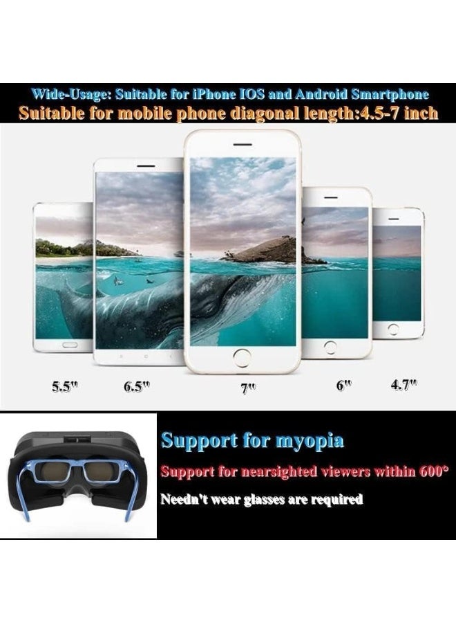 نظارات الواقع الافتراضي ثلاثية الأبعاد VR SHINECON للهواتف آيفون وأندرويد 4.5-7 بوصة - Image 3