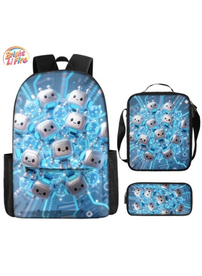 Bright Li Fire Unlock the fashion style of children's fun! Three-piece bag set, cartoon elements make children and teenagers super stylish (students, children, friends outings, mountain climbing, schooling, etc. are available) - 1  - Image 1