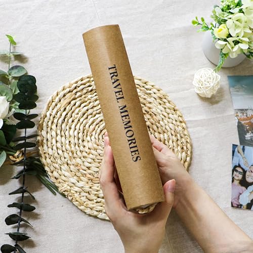 Holoary Photo Album 4x6 200 Photos 2 Pictures Per Page, 200 Pockets 4x6 Inches with Writing Space, Kraft Paper Cover Travel Design World Map Adventure Vacation Travel Photo Album - Image 5