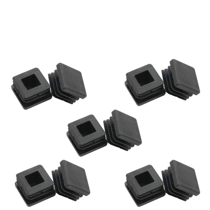 Comidox 10 Pcs Square Tube Plastic Hole Plug 1X1 Inch Cap Cover Tube Chair Glide Insert Fitness Equipment Steel Wood Furniture Cap Pipe Plug