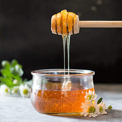 BNK 100Pcs 3 Inch Wood Honey Dipper Sticks with Natural Jute Twine & Kraft Paper Tags for Honey Jar Dispense Drizzle Honey Wedding Party Family by BNK - Image 5