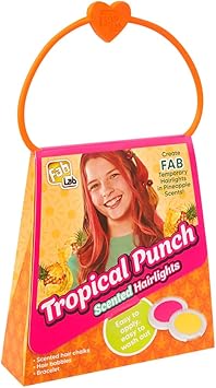 FabLab Tropical Punch Hairlights Washable Fruit Scented Hair Chalk Create Stylish DIY Temporary Hairlights For Ages 8 - Image 1