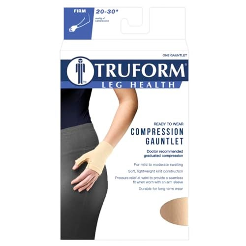 Truform قفاز ضغط لمتلازمة اللمف، 20-30 مم زئبقي دعم بعد استئصال الثدي، أسود، كبير - Image 5
