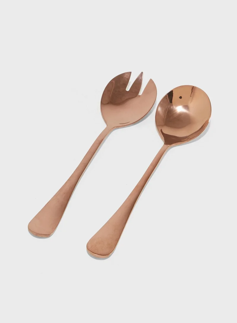 AURORA Rose Gold Salad Servers 20cm