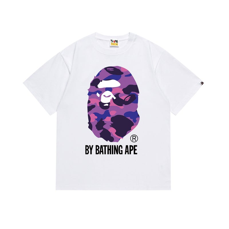 بايب تي شيرت رياضي قصير الأكمام مموه مشترك بين BAPE وميامي الدولي للجنسين - موضة الشارع العصرية - Image 1