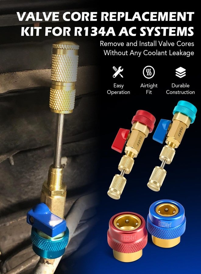 Orion Motor Tech AC Valve Core Removal Tool, R134a R1234yf R22 Valve Core Remover Installer Tool Kit for Automotive Air Conditioning Systems, AC Valve Core Tool for Standard JRA and Schrader Valve - Image 2