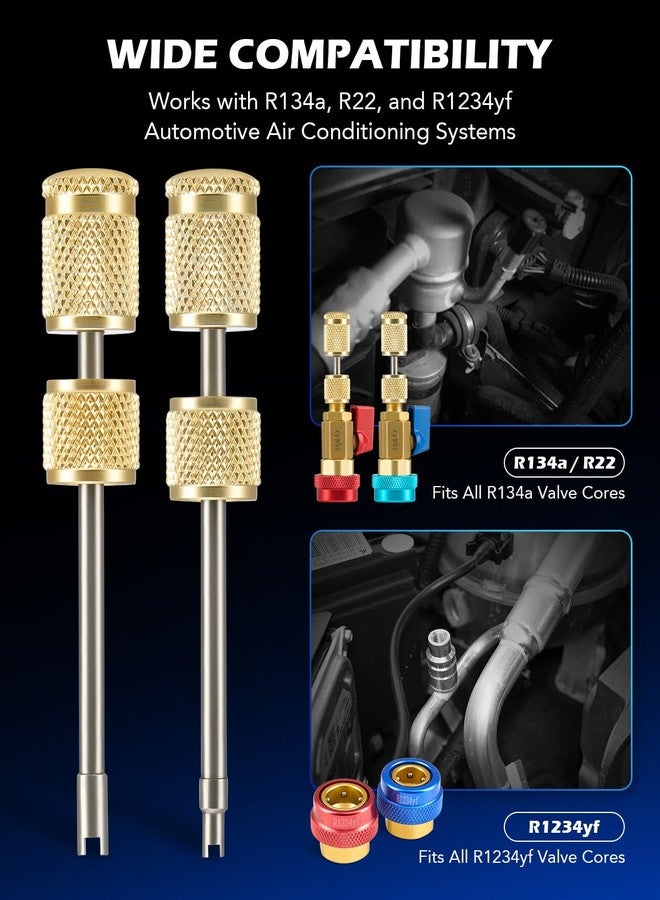 Orion Motor Tech AC Valve Core Removal Tool, R134a R1234yf R22 Valve Core Remover Installer Tool Kit for Automotive Air Conditioning Systems, AC Valve Core Tool for Standard JRA and Schrader Valve - Image 3