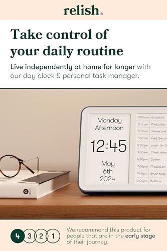 Relish Day Hub - Dementia Clock with Daily Task Manager, HD Large Screen Digital Calendar Clock for Seniors and People with Memory Loss - Image 2