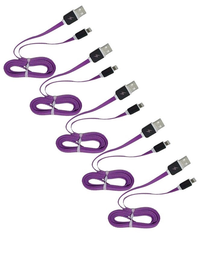 NIPUDUN Pack Of 5 NIPUDUN Cable Usp Lightting For IPhones Purple  - Image 1
