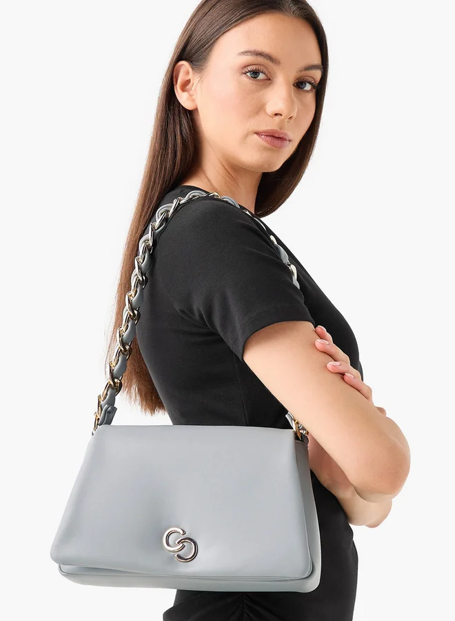 سيليست حقيبة كتف بنقوش مع سلسلة