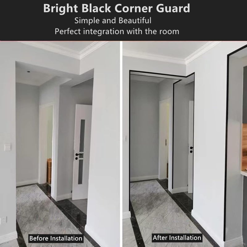 YSDK Aluminium Alloy Metal Corner Guards 10 Pcs Wall Corner Protector 16 x 16 x 48 Wall Corner Protection Decoration Black Pack of 10 Corner Guards 20 Ga1 mm Thickness - Image 5