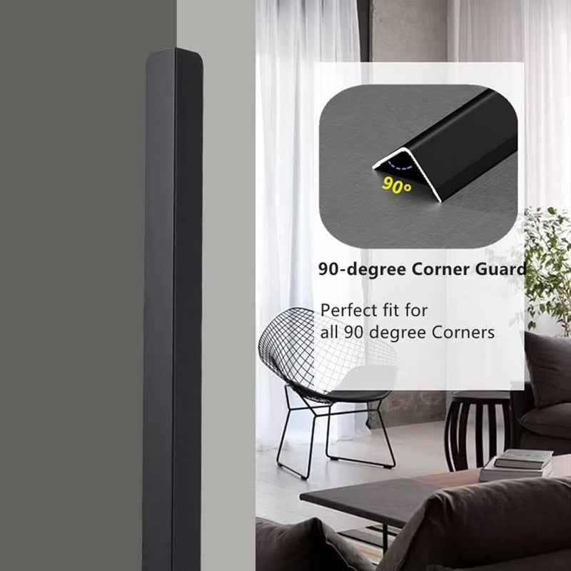 YSDK Aluminium Alloy Metal Corner Guards 10 Pcs Wall Corner Protector 16 x 16 x 48 Wall Corner Protection Decoration Black Pack of 10 Corner Guards 20 Ga1 mm Thickness - Image 4