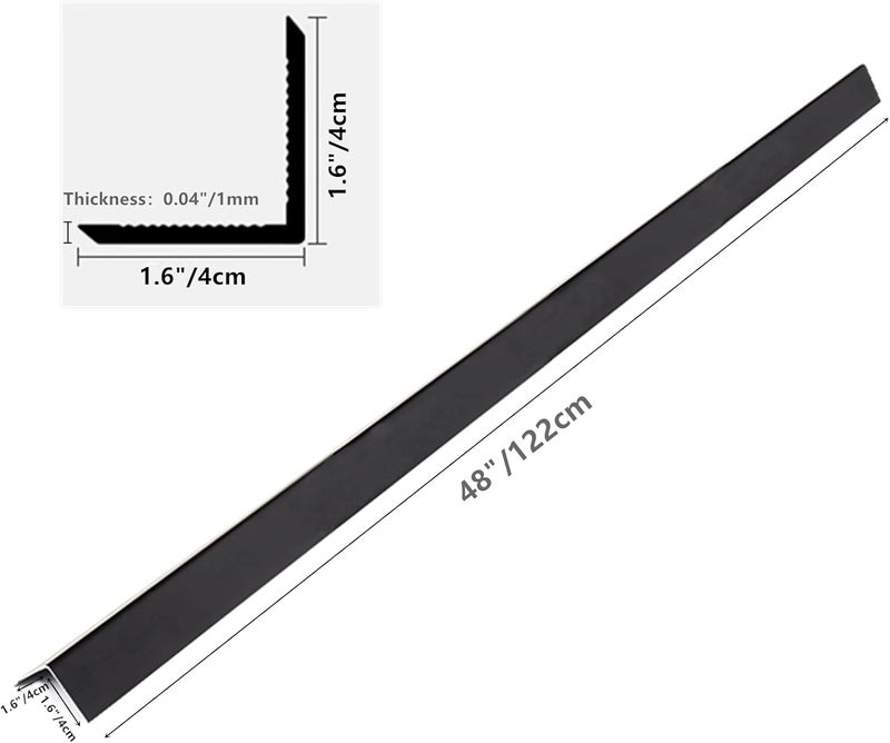 YSDK Aluminium Alloy Metal Corner Guards 10 Pcs Wall Corner Protector 16 x 16 x 48 Wall Corner Protection Decoration Black Pack of 10 Corner Guards 20 Ga1 mm Thickness - Image 2