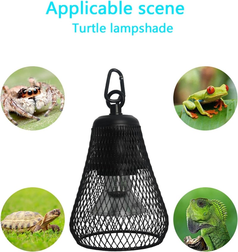 Focket Reptile Lamp Guard, Adjustable Metal Heat Lamp Cage with Chew Proof Springs and Dimming Switch, Up to 100W and 4.7 Inches Height, for Turtles Chicks Lizard Snake (US Plug) - Image 2