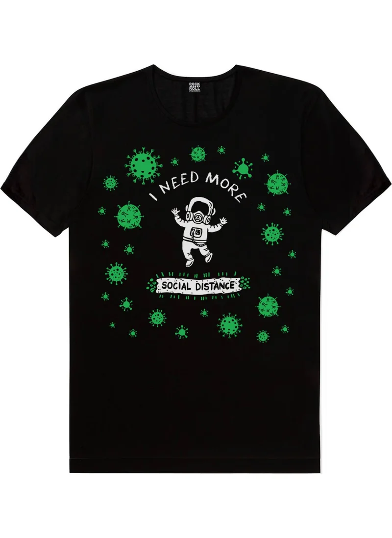 Rock&Roll in Space Black Short Sleeve Men's T-Shirt