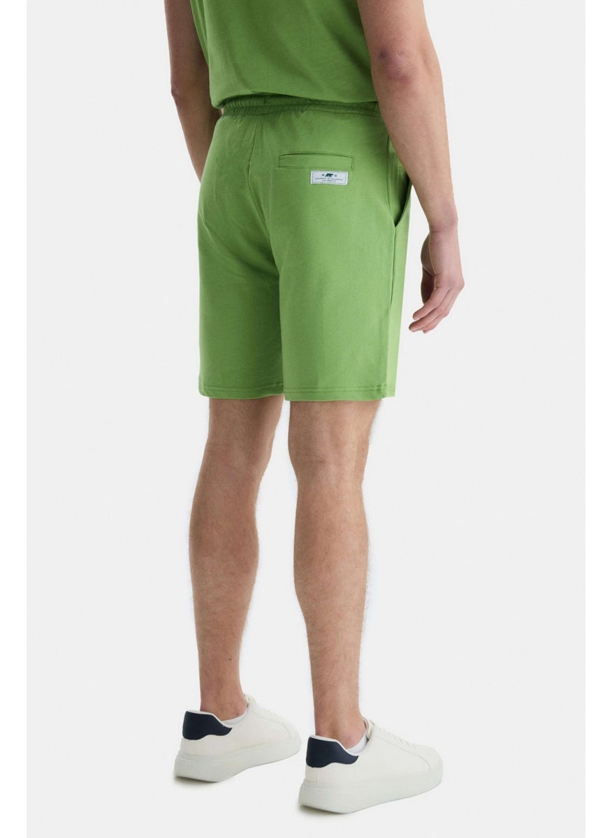 UCLA Fowler Light Green Printed Standard Fit Men's Knitted Shorts  - Image 3
