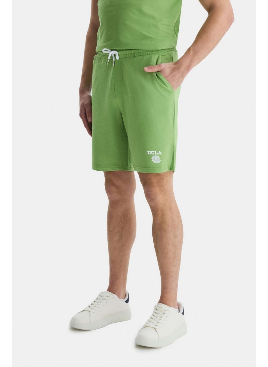 UCLA Fowler Light Green Printed Standard Fit Men's Knitted Shorts  - Image 4