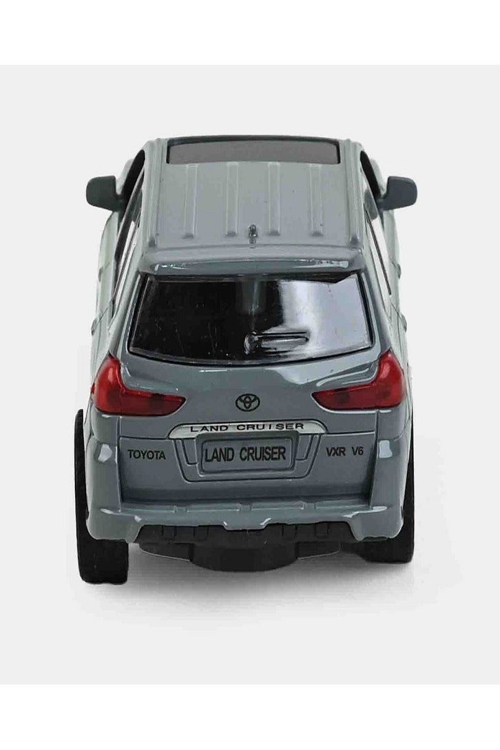 داي كاست نموذج سيارة تويوتا برادو الرياضية متعددة الاستخدامات مصبوب بمقياس 1/46 مع أضواء وصوت - سيارة نموذجية من سبائك معدنية مصبوبة - أبواب أمامية مفتوحة - مقاس تقريبي 12.7 سم (بدون علبة - رمادي) - Image 3