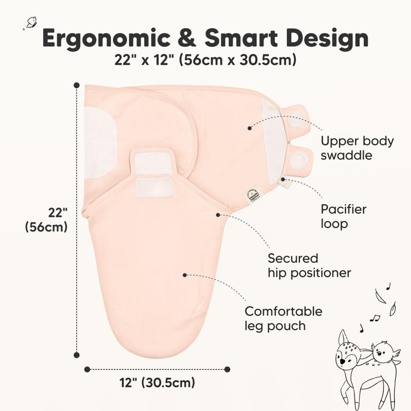 KeaBabies 3-Pack Organic Baby Swaddle Sleep Sacks - Swaddles for Newborns, Infant 0-3 Months, Baby Girls, Boys, Soft & Snug Newborn Sleep Sack, Nursery Swaddling Blankets (Angelic) - Image 2