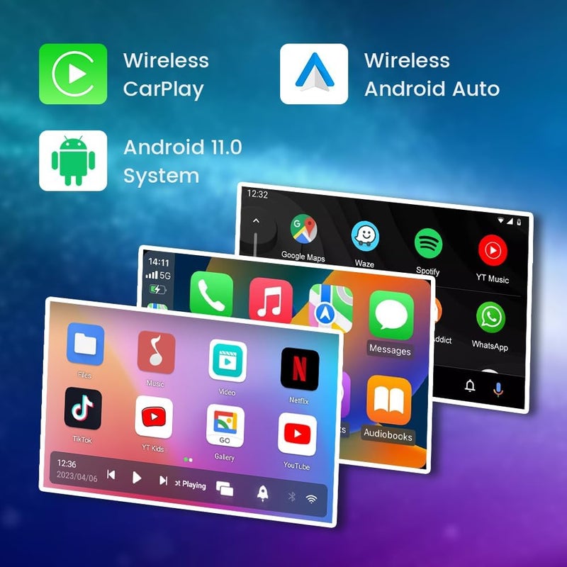 كار لينكيت كارلينكيت صندوق أندرويد AI الأساسي، 2 جيجابايت + 16 جيجابايت، معالج Qualcomm Snapdragon 2290 رباعي النواة، ثلاثة في واحد: أندرويد 11.0 وCarPlay اللاسلكي وAndroid Auto اللاسلكي - Image 2