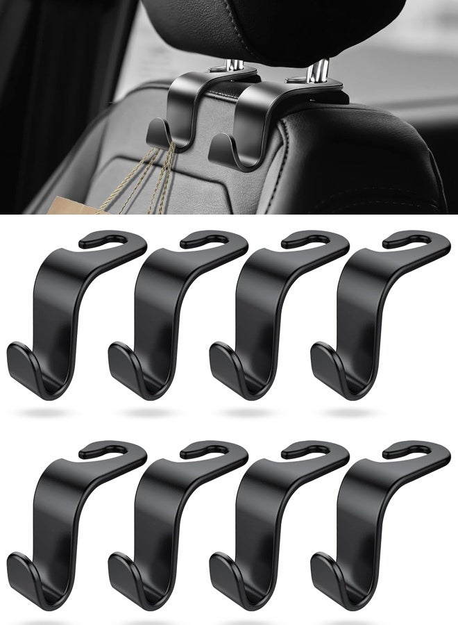 مجموعة من 8 خطافات تخزين في ظهر مقعد السيارة، للحقائب والمعاطف والمظلات وحقائب البقالة وحقائب اليد - Image 1