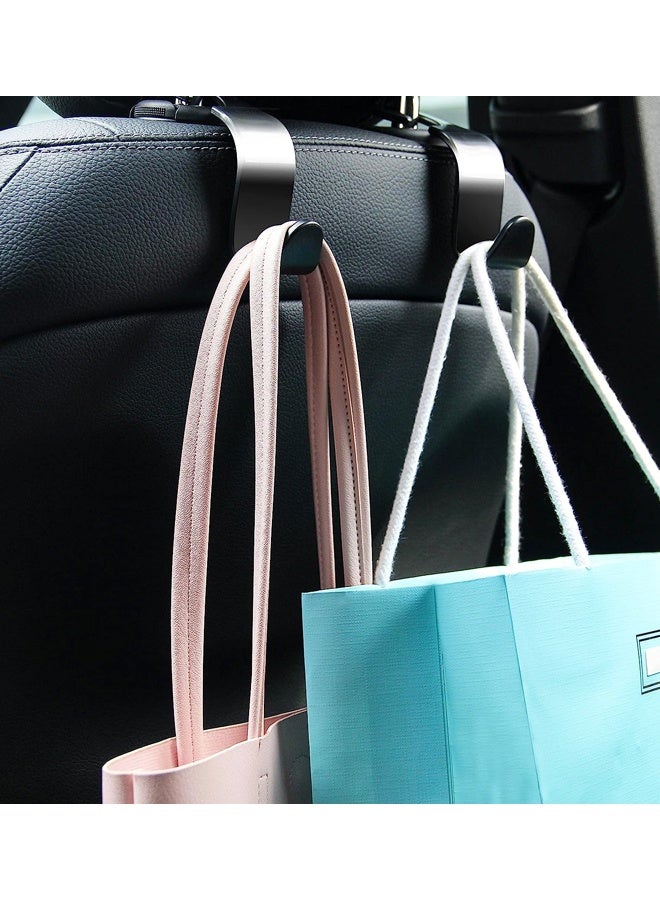 مجموعة من 8 خطافات تخزين في ظهر مقعد السيارة، للحقائب والمعاطف والمظلات وحقائب البقالة وحقائب اليد - Image 4