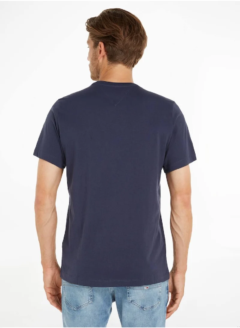 TOMMY JEANS Men's Classics Organic Cotton T-Shirt, Navy