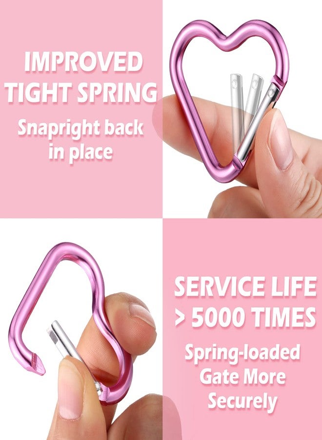 Shimeyao Heart Shaped Keychain Pink Cute Backpack Keychain Clip,20 Pcs,Heart - Image 3