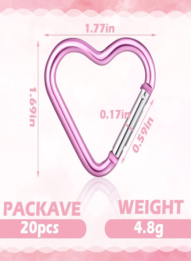 Shimeyao Heart Shaped Keychain Pink Cute Backpack Keychain Clip,20 Pcs,Heart - Image 2