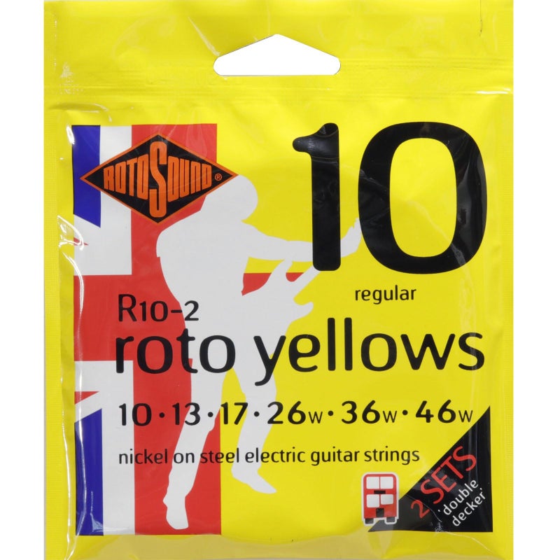 Rotosound Roto Yellows Double Deckers Electric Guitar Strings 2-Pack - Image 1