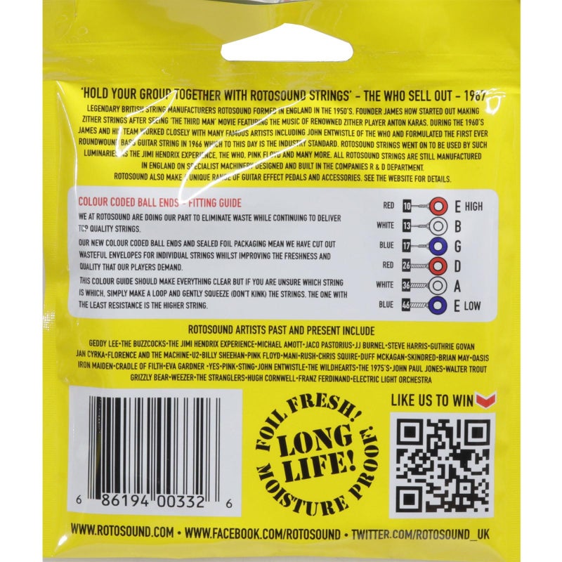 Rotosound Roto Yellows Double Deckers Electric Guitar Strings 2-Pack - Image 2