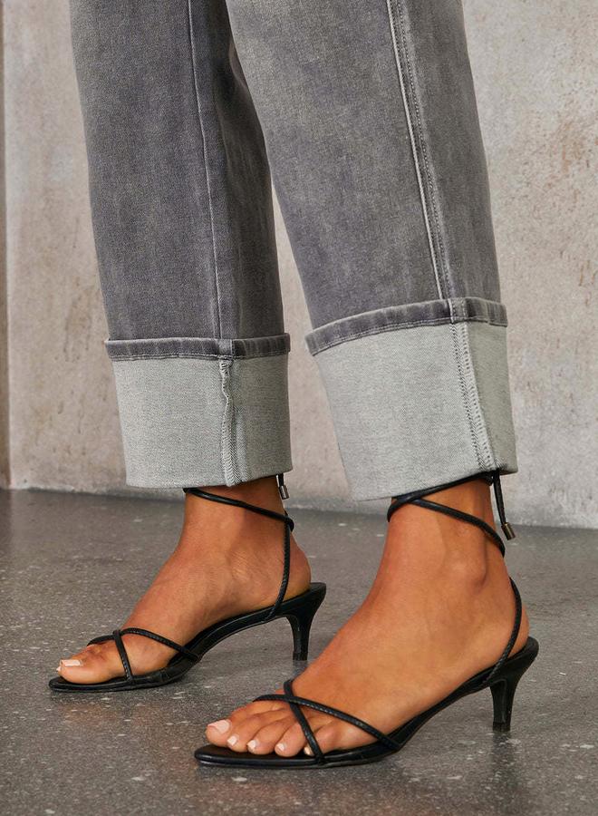 Take Two Grey Mid-Rise Straight-Leg Cuffed Jeans - Image 2
