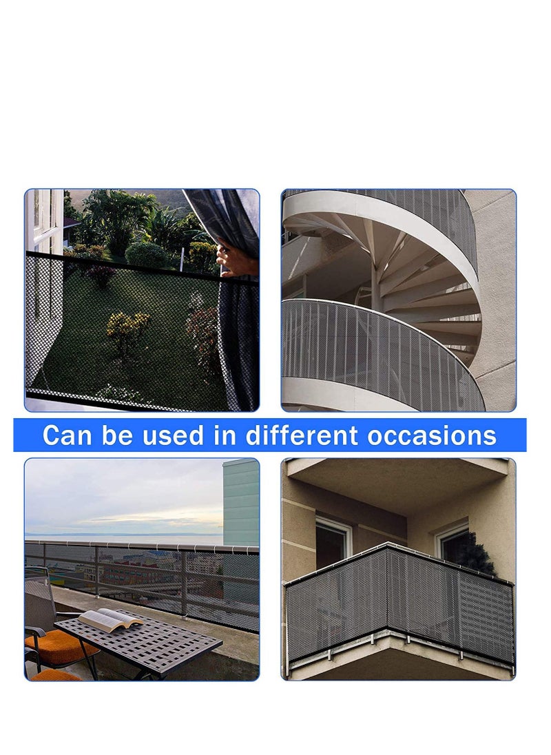 Kiddale - Baby safety net for staircase railing guard for baby safety balcony child safety net for balcony net for stairs Pack of 1 110cm x 3m Black - Image 1