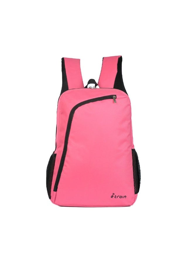 Etrain Backpack Bag Fit Up to 15.6  Made by High Quality Nylon Material with Zipper Puller. Padded Laptop Compartment with Safety Straps to avoid Sliding, with Pens and mouse Holders PINK - Image 1